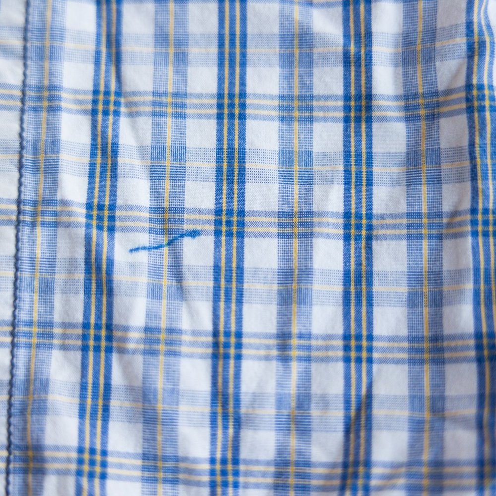 2 pair lot bundle Button down plaid gingham short sleeve shirt - Picture 8 of 9